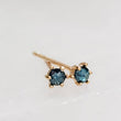 Load image into Gallery viewer, Delicate Blue Diamond Studs in 14k Gold - Studio Blue