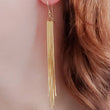 Load image into Gallery viewer, Tassel Chandelier Earrings - Studio Blue