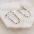 Load image into Gallery viewer, CZ Diamond & Box Chain Huggies - Studio Blue