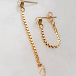 Load image into Gallery viewer, CZ Diamond & Box Chain Huggies - Studio Blue