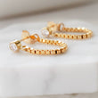 Load image into Gallery viewer, CZ Diamond & Box Chain Huggies - Studio Blue