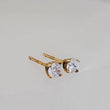 Load image into Gallery viewer, Diamond CZ Studs in 14K Gold - Studio Blue