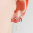 Load image into Gallery viewer, CZ Diamond Chain Huggies - Studio Blue