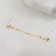 Load image into Gallery viewer, CZ Diamond Double Stud Chain Huggies - Studio Blue