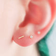 Load image into Gallery viewer, Tiny Bar Studs in 14K Gold - Studio Blue