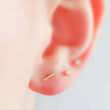 Load image into Gallery viewer, Tiny Bar Studs in 14K Gold - Studio Blue