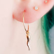 Load image into Gallery viewer, Tiny Italian Horn Hoops - Studio Blue