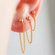 Load image into Gallery viewer, Curb Chain Huggies - Studio Blue