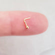 Load image into Gallery viewer, Tiny Bead Nose Stud in 14K Gold - Studio Blue