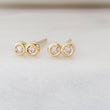 Load image into Gallery viewer, Double Diamond Infinity Studs in 14k Gold - Studio Blue