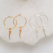 Load image into Gallery viewer, Tiny Italian Horn Hoops - Studio Blue