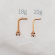 Load image into Gallery viewer, CZ Diamond L-Bend Nose Stud - Studio Blue