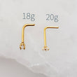 Load image into Gallery viewer, CZ Diamond L-Bend Nose Stud - Studio Blue