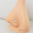 Load image into Gallery viewer, CZ Diamond L-Bend Nose Stud - Studio Blue