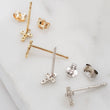 Load image into Gallery viewer, Petite Diamond Cross Studs in 14k Gold - Studio Blue
