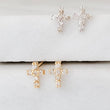 Load image into Gallery viewer, Petite Diamond Cross Studs in 14k Gold - Studio Blue