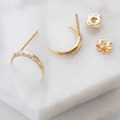 Load image into Gallery viewer, Diamond Crescent Moon Studs in 14K Gold - Studio Blue
