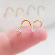 Load image into Gallery viewer, CZ Diamond Nose Screw - Studio Blue