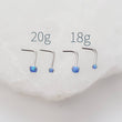 Load image into Gallery viewer, Opal L-Bend Nose Stud - Studio Blue