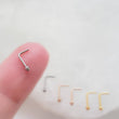 Load image into Gallery viewer, Tiny Sphere L-Bend Nose Stud - Studio Blue