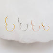 Load image into Gallery viewer, Micro Pavé Clicker Hoops - Studio Blue
