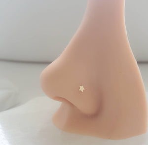 Tiny Star Nose Stud in 14k Gold - Studio Blue