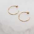 Load image into Gallery viewer, Yellow gold open hoops with 2mm ball beads on white background