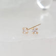 Load image into Gallery viewer, Super Tiny Diamond CZ Studs in 14k Gold - Studio Blue