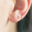 Load image into Gallery viewer, Dot Hug Hoops in 14k Gold - Studio Blue