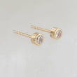 Load image into Gallery viewer, Diamond CZ Bezel Studs - Studio Blue