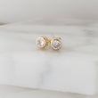 Load image into Gallery viewer, Diamond CZ Bezel Studs - Studio Blue