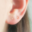Load image into Gallery viewer, Super Tiny Diamond CZ Studs in 14k Gold - Studio Blue