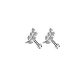 Load image into Gallery viewer, CZ Diamond Pavé Leaf Threaded Flat Back - Studio Blue
