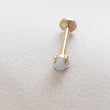 Load image into Gallery viewer, Opal Flat Back Stud in 14k Gold - Studio Blue