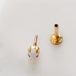Load image into Gallery viewer, Opal Flat Back Stud in 14k Gold - Studio Blue