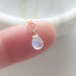 Load image into Gallery viewer, Tiny Rainbow Moonstone Drop Necklace - Studio Blue