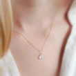 Load image into Gallery viewer, Tiny Rainbow Moonstone Drop Necklace - Studio Blue