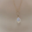 Load image into Gallery viewer, Tiny Rainbow Moonstone Drop Necklace - Studio Blue