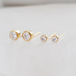 Load image into Gallery viewer, Diamond CZ Bezel Studs - Studio Blue
