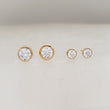 Load image into Gallery viewer, Diamond CZ Bezel Studs - Studio Blue