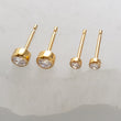 Load image into Gallery viewer, Diamond CZ Bezel Studs - Studio Blue