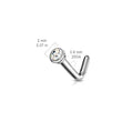 Load image into Gallery viewer, CZ Diamond L-Bend Nose stud in Titanium - Studio Blue
