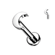 Load image into Gallery viewer, Tiny Crescent Moon Threaded Flat Back - Studio Blue