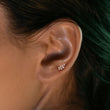 Load image into Gallery viewer, CZ Diamond Pavé Leaf Threaded Flat Back - Studio Blue