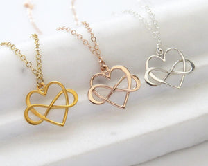 Infinity Heart Necklace • Heart & Infinity Symbol • Friendship Necklace • Best Friend Birthday • Gift For Friend • Gift of Eternal Love