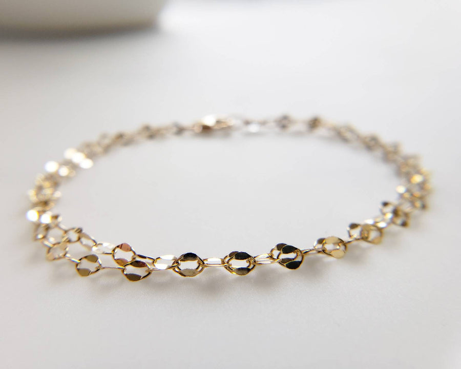 Double Link Bracelet • Two Strand Gold Bracelet • Delicate Chain Bracelet • Stacking Bracelet • Layering Bracelet • Dainty Gold Bracelet