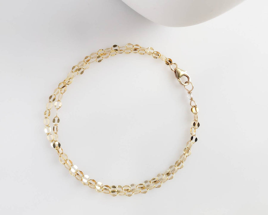 Double Link Bracelet • Two Strand Gold Bracelet • Delicate Chain Bracelet • Stacking Bracelet • Layering Bracelet • Dainty Gold Bracelet