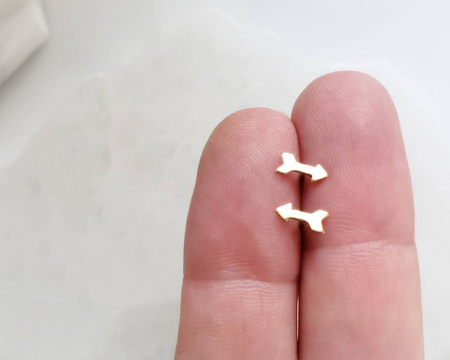 Tiny Gold Arrow Studs • Small Stud Earrings • Dainty Gold Studs • Small Silver Arrows • Delicate Arrow Earrings