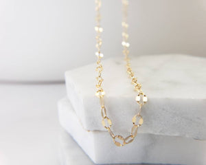 Dainty Gold Necklace • Fancy Link Necklace • Lace Chain • Layering Chain • Gift For Her • Minimalist Jewelry • Everyday Jewelry