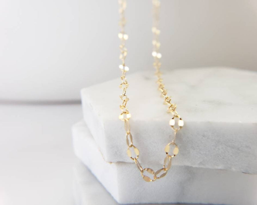 Dainty Gold Necklace • Fancy Link Necklace • Lace Chain • Layering Chain • Gift For Her • Minimalist Jewelry • Everyday Jewelry